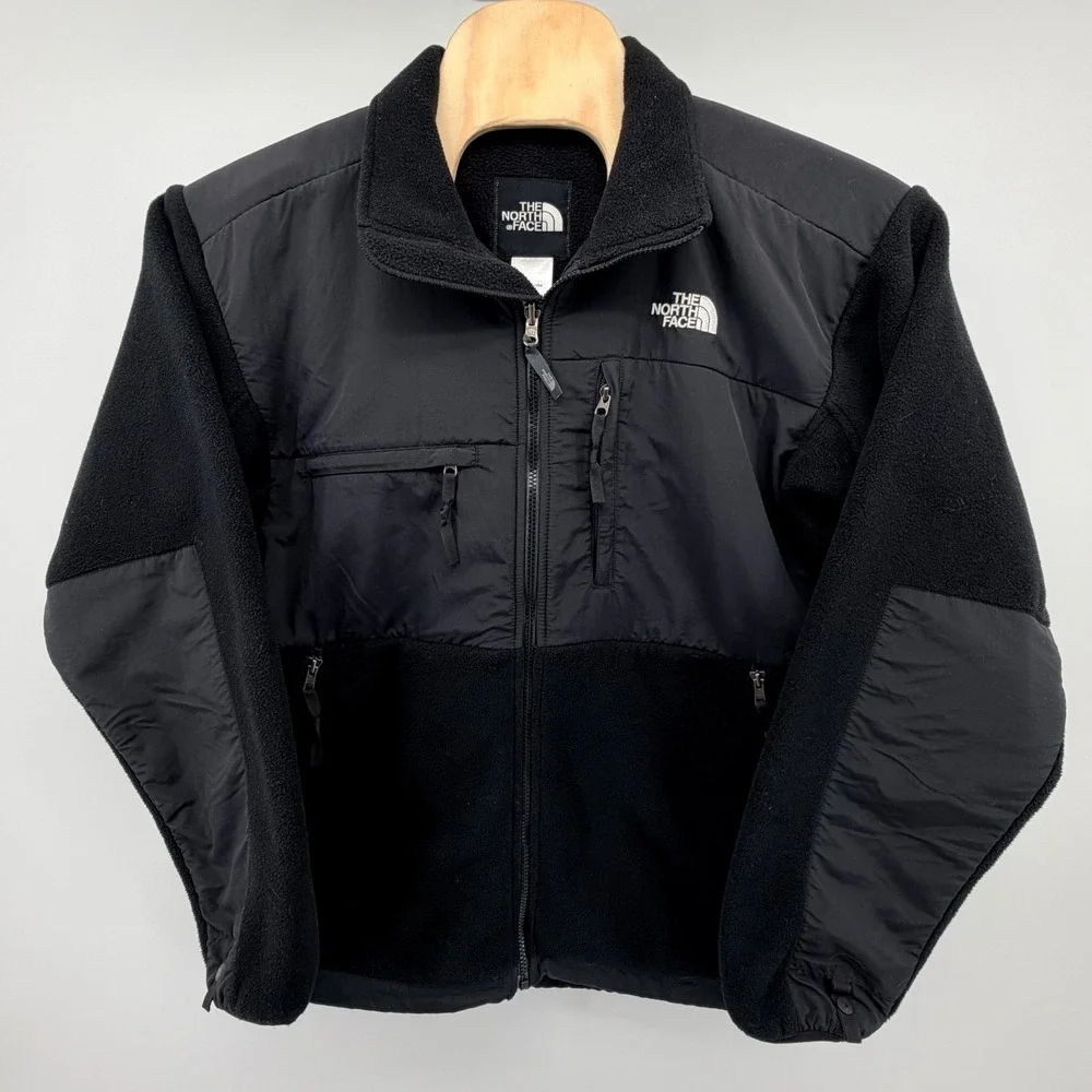 The North Face Jacket Mens L Black Denali Polartec Fleece Full Zip A193 Retro